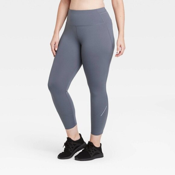 All In Motion Womens Gray High-Waisted Running Leggings - Picture 1 of 6
